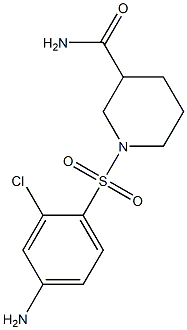 1-[(4-amino-2-chlorobenzene)sulfonyl]piperidine-3-carboxamide Structure