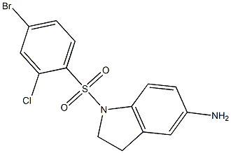 1-[(4-bromo-2-chlorobenzene)sulfonyl]-2,3-dihydro-1H-indol-5-amine 구조식 이미지
