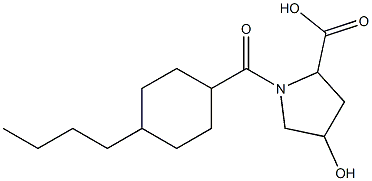 1-[(4-butylcyclohexyl)carbonyl]-4-hydroxypyrrolidine-2-carboxylic acid Structure