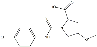 1-[(4-chlorophenyl)carbamoyl]-4-methoxypyrrolidine-2-carboxylic acid Structure