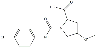 1-[(4-chlorophenyl)carbamoyl]-4-methoxypyrrolidine-2-carboxylic acid 구조식 이미지