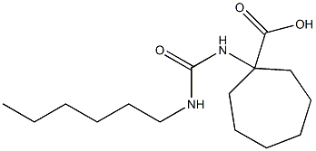 1-[(hexylcarbamoyl)amino]cycloheptane-1-carboxylic acid Structure