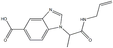 1-[1-(prop-2-en-1-ylcarbamoyl)ethyl]-1H-1,3-benzodiazole-5-carboxylic acid Structure