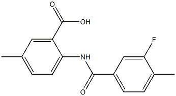 2-[(3-fluoro-4-methylbenzene)amido]-5-methylbenzoic acid 구조식 이미지