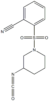 2-[(3-isocyanatopiperidine-1-)sulfonyl]benzonitrile Structure
