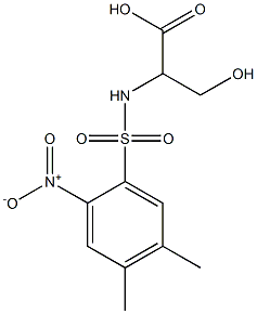2-[(4,5-dimethyl-2-nitrobenzene)sulfonamido]-3-hydroxypropanoic acid 구조식 이미지