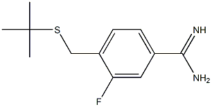 4-[(tert-butylsulfanyl)methyl]-3-fluorobenzene-1-carboximidamide 구조식 이미지