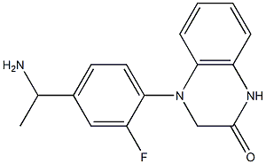 4-[4-(1-aminoethyl)-2-fluorophenyl]-1,2,3,4-tetrahydroquinoxalin-2-one 구조식 이미지