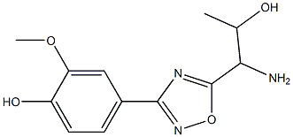 4-[5-(1-amino-2-hydroxypropyl)-1,2,4-oxadiazol-3-yl]-2-methoxyphenol 구조식 이미지