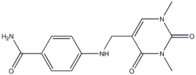 4-{[(1,3-dimethyl-2,4-dioxo-1,2,3,4-tetrahydropyrimidin-5-yl)methyl]amino}benzamide Structure