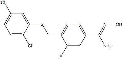 4-{[(2,5-dichlorophenyl)sulfanyl]methyl}-3-fluoro-N'-hydroxybenzene-1-carboximidamide Structure