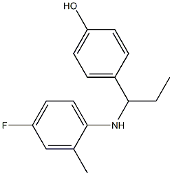 4-{1-[(4-fluoro-2-methylphenyl)amino]propyl}phenol 구조식 이미지