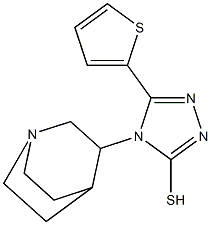 4-{1-azabicyclo[2.2.2]octan-3-yl}-5-(thiophen-2-yl)-4H-1,2,4-triazole-3-thiol 구조식 이미지