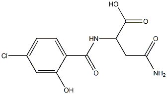 4-amino-2-[(4-chloro-2-hydroxybenzoyl)amino]-4-oxobutanoic acid 구조식 이미지