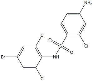 4-amino-N-(4-bromo-2,6-dichlorophenyl)-2-chlorobenzene-1-sulfonamide 구조식 이미지
