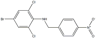 4-bromo-2,6-dichloro-N-[(4-nitrophenyl)methyl]aniline Structure