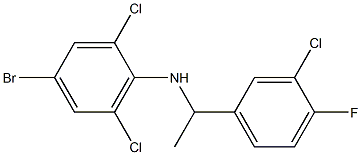 4-bromo-2,6-dichloro-N-[1-(3-chloro-4-fluorophenyl)ethyl]aniline Structure