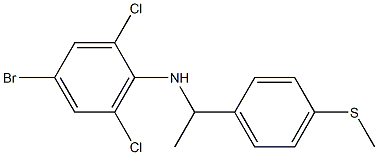 4-bromo-2,6-dichloro-N-{1-[4-(methylsulfanyl)phenyl]ethyl}aniline 구조식 이미지