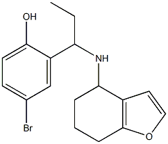 4-bromo-2-[1-(4,5,6,7-tetrahydro-1-benzofuran-4-ylamino)propyl]phenol 구조식 이미지