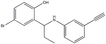 4-bromo-2-{1-[(3-ethynylphenyl)amino]propyl}phenol 구조식 이미지