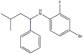 4-bromo-2-fluoro-N-(3-methyl-1-phenylbutyl)aniline Structure