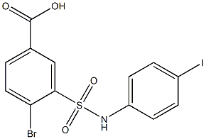 4-bromo-3-[(4-iodophenyl)sulfamoyl]benzoic acid 구조식 이미지