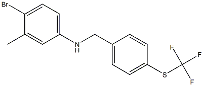 4-bromo-3-methyl-N-({4-[(trifluoromethyl)sulfanyl]phenyl}methyl)aniline 구조식 이미지