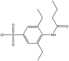 4-butanamido-3,5-diethylbenzene-1-sulfonyl chloride Structure