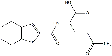 4-carbamoyl-2-(4,5,6,7-tetrahydro-1-benzothiophen-2-ylformamido)butanoic acid 구조식 이미지