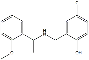 4-chloro-2-({[1-(2-methoxyphenyl)ethyl]amino}methyl)phenol 구조식 이미지