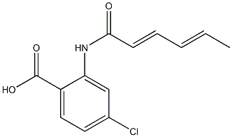 4-chloro-2-(hexa-2,4-dienamido)benzoic acid Structure