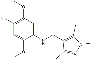 4-chloro-2,5-dimethoxy-N-[(1,3,5-trimethyl-1H-pyrazol-4-yl)methyl]aniline Structure