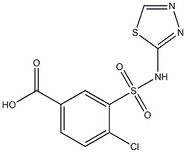4-chloro-3-(1,3,4-thiadiazol-2-ylsulfamoyl)benzoic acid Structure