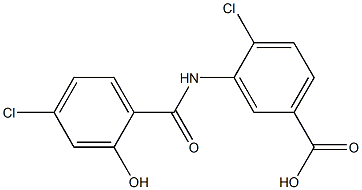 4-chloro-3-[(4-chloro-2-hydroxybenzene)amido]benzoic acid Structure