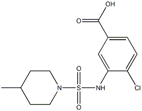 4-chloro-3-{[(4-methylpiperidine-1-)sulfonyl]amino}benzoic acid 구조식 이미지