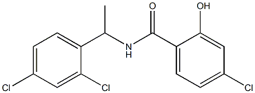 4-chloro-N-[1-(2,4-dichlorophenyl)ethyl]-2-hydroxybenzamide 구조식 이미지