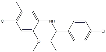 4-chloro-N-[1-(4-chlorophenyl)propyl]-2-methoxy-5-methylaniline Structure