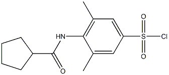 4-cyclopentaneamido-3,5-dimethylbenzene-1-sulfonyl chloride Structure