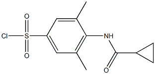 4-cyclopropaneamido-3,5-dimethylbenzene-1-sulfonyl chloride Structure