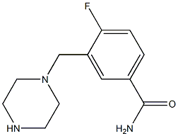 4-fluoro-3-(piperazin-1-ylmethyl)benzamide Structure