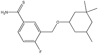 4-fluoro-3-{[(3,3,5-trimethylcyclohexyl)oxy]methyl}benzene-1-carbothioamide 구조식 이미지