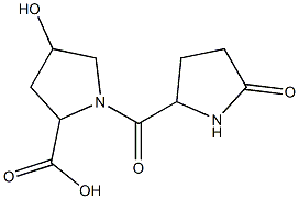 4-hydroxy-1-[(5-oxopyrrolidin-2-yl)carbonyl]pyrrolidine-2-carboxylic acid 구조식 이미지