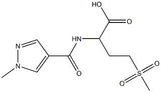 4-methanesulfonyl-2-[(1-methyl-1H-pyrazol-4-yl)formamido]butanoic acid 구조식 이미지