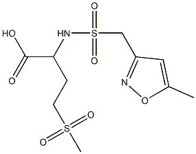 4-methanesulfonyl-2-{[(5-methyl-1,2-oxazol-3-yl)methane]sulfonamido}butanoic acid 구조식 이미지