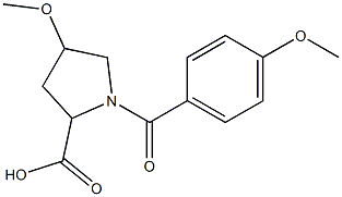 4-methoxy-1-(4-methoxybenzoyl)pyrrolidine-2-carboxylic acid 구조식 이미지
