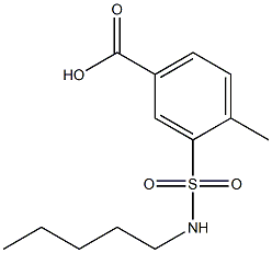4-methyl-3-(pentylsulfamoyl)benzoic acid Structure
