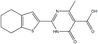 4-methyl-6-oxo-2-(4,5,6,7-tetrahydro-1-benzothiophen-2-yl)-1,6-dihydropyrimidine-5-carboxylic acid Structure