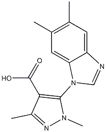 5-(5,6-dimethyl-1H-1,3-benzodiazol-1-yl)-1,3-dimethyl-1H-pyrazole-4-carboxylic acid Structure