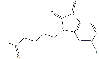 5-(6-fluoro-2,3-dioxo-2,3-dihydro-1H-indol-1-yl)pentanoic acid 구조식 이미지