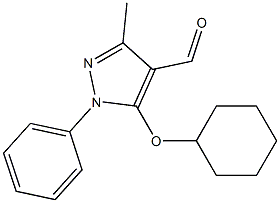5-(cyclohexyloxy)-3-methyl-1-phenyl-1H-pyrazole-4-carbaldehyde 구조식 이미지